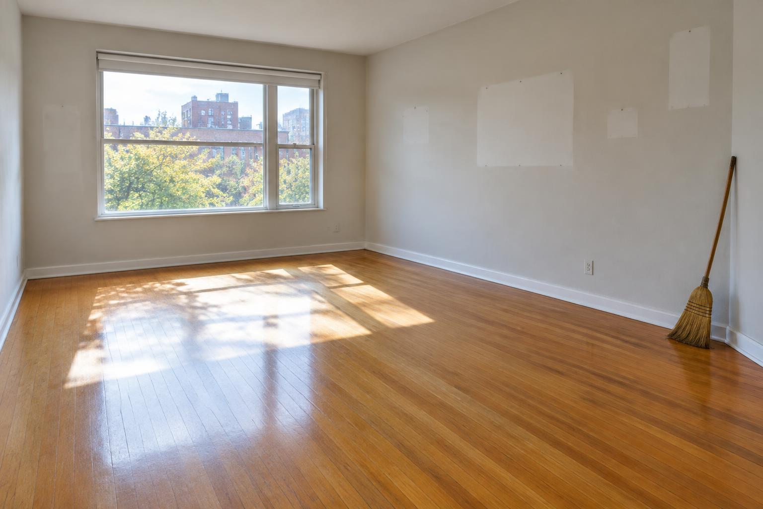 A clean, empty apartment after a cleanout